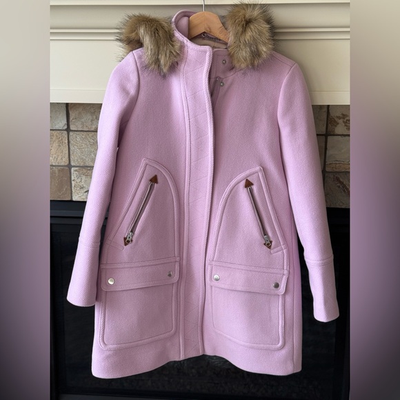 NWOT JCrew Chateau Parka Italian Stadium Cloth Wool Coat Jacket size 0 - Picture 3 of 15